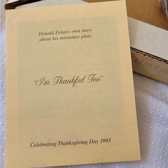 Rare Pemberton & Oaks "I'm Thankful Too" Vintage Mini Plate Collectible - Picture 3 of 5